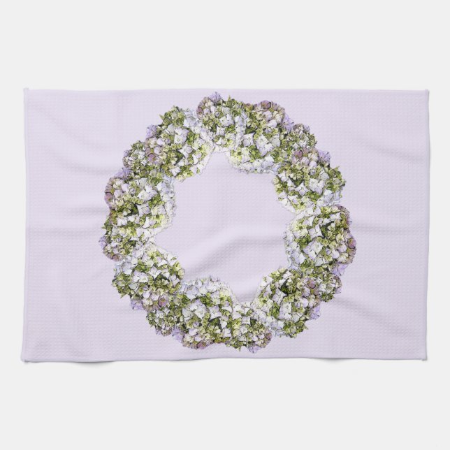 Linge De Cuisine Couronne d'Hydrangea (Horizontal)