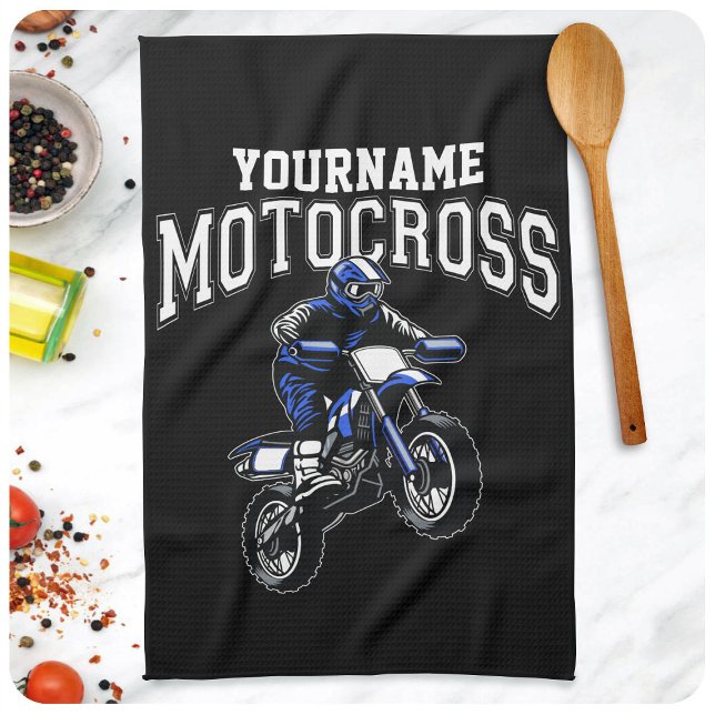 Linge De Cuisine Course Motocross Dirt Bike Rider personnalisée (Créateur téléchargé)