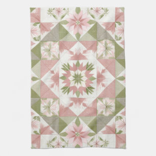 Linge De Cuisine Courtepoint de Noël vintage à motif floral