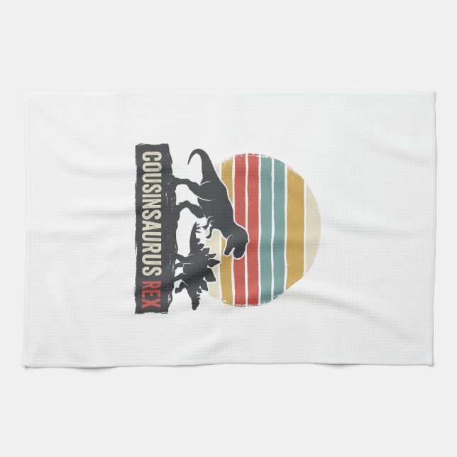 Linge De Cuisine Cousinsaurus Rex Drôle Dinosaure Vintage T-Shirt D (Horizontal)