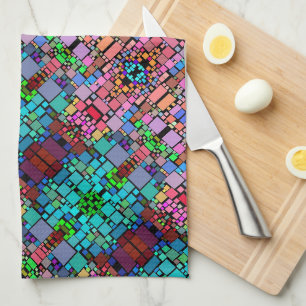 Linge De Cuisine Couverture Mosaïque Géométrique Colorée