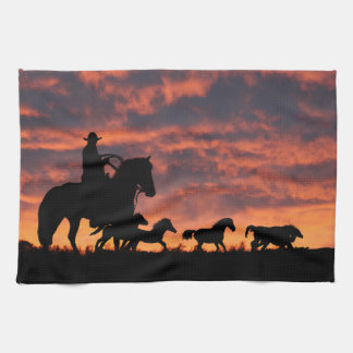 Linge De Cuisine Cowboy Country Western Wild Hors