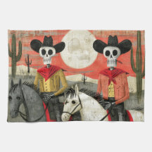 Cowboys squelettes de la lune du désert gothique