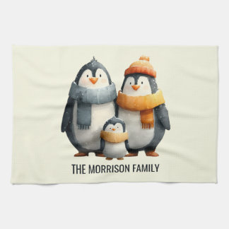 Linge De Cuisine Cozy Winter Penguin Family