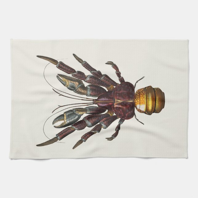 Linge De Cuisine Crabe coco géant - Illustration Vintage (Horizontal)