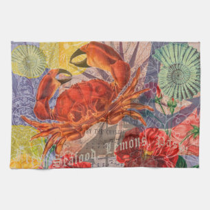 Linge De Cuisine Crabe Plage Nautique Art de la mer