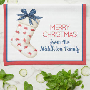 Linge De Cuisine Crabe rouge côtier Prise de Noël