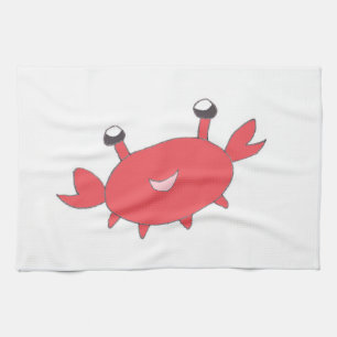 Linge De Cuisine Crabe rouge heureux mignon