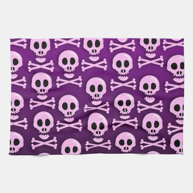 Linge De Cuisine Crâne pourpre Sassy (Horizontal)