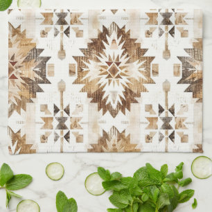 Linge De Cuisine Cream Brown Native Tribal