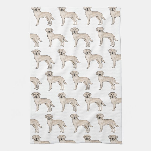 Linge De Cuisine Cream Labrador Retriever Cartoon Lab Motif chien (Vertical)