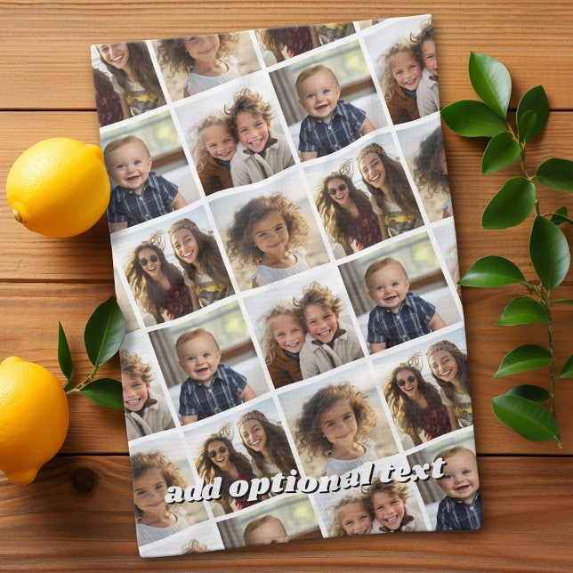Linge De Cuisine Créer un collage photo personnalisé avec 4 photos (Custom Kitchen Towel with a Photo Collage)