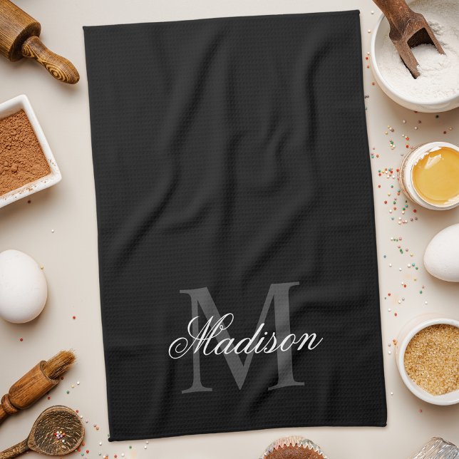 Linge De Cuisine Créer Votre Nom Personnalisé Monogramme Calligraph (Créateur téléchargé)