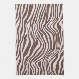 Linge De Cuisine Crème Brown Zebra Print