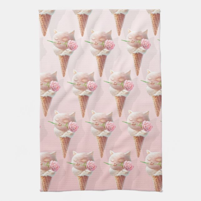 Linge De Cuisine Crème de glace Kitty - Rosy & Dreamy (Vertical)