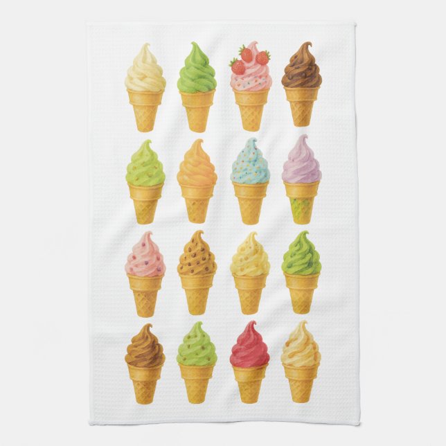 Linge De Cuisine Crème glacée (Vertical)