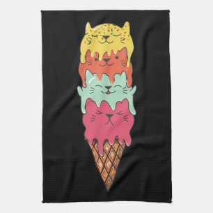 Linge De Cuisine Crème glacée de chats mignonne   Kawaii Kittens