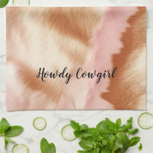 Linge De Cuisine Crème rose Tan Southwest Cowgirl Cowhide