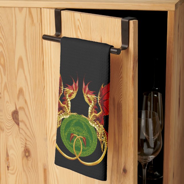 Linge De Cuisine Crescent Céleste Lune Et Dragons (Pliage en tiers)