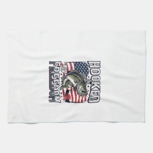 Linge De Cuisine Crochet de pêche patriotique accroché à la liberté
