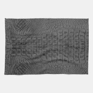 Linge De Cuisine  Crocodile noir en cuir