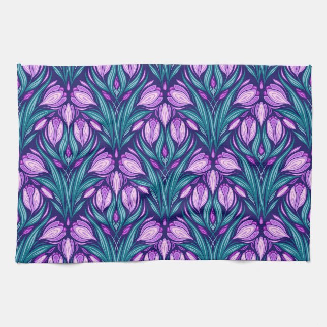 Linge De Cuisine Crocus printaniers (Horizontal)