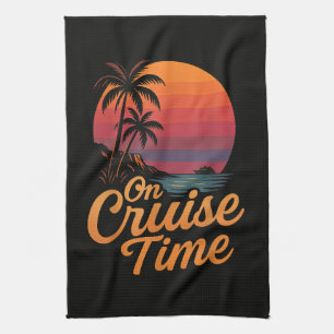 Linge De Cuisine Croisière de vacances au coucher du soleil sous le