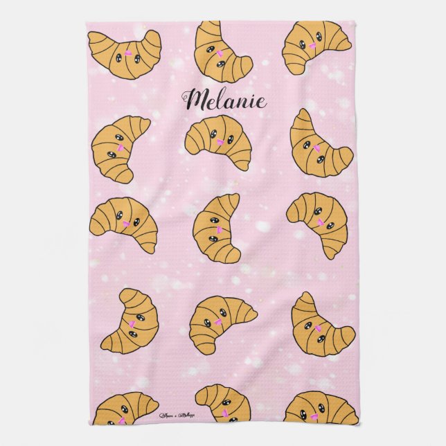 Linge De Cuisine Croissants personnalisés Cuisine de boulangerie (Vertical)