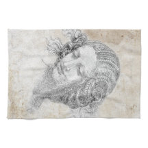 Croquis de Léonard de Vinci Leda Parchemin Élégant