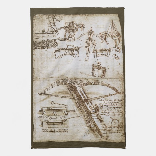 Linge De Cuisine Crossbow Arme géante de Léonard de Vinci (Vertical)