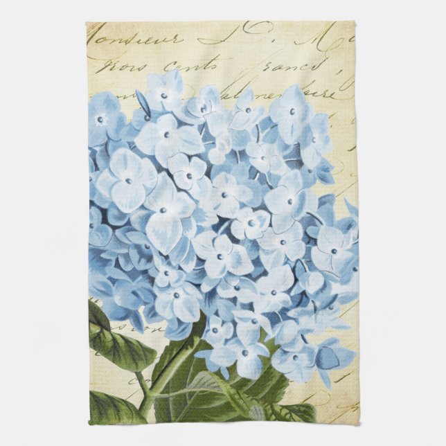 Linge De Cuisine Cru bleu de fleur d'hortensia botanique (Vertical)