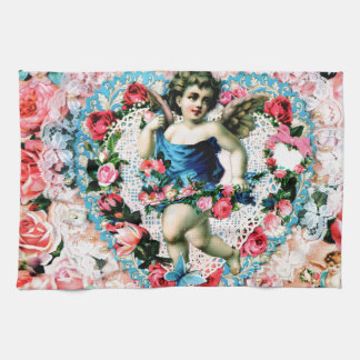Linge De Cuisine Cru rose de roses d'ange victorien