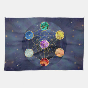 Linge De Cuisine Cube de Metatron Chakras Géométrie sacrée