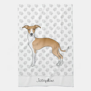 Linge De Cuisine Cuisine Italienne Faune Et Blanc Greyhound Avec No