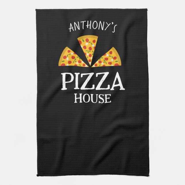 Linge De Cuisine Cuisine italienne nom personnalisé pizza maison pi (Vertical)
