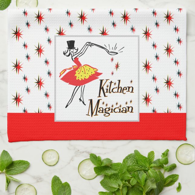 Linge De Cuisine Cuisine Magicien Personnalisé Retro Stars Cuisine  (Plié)