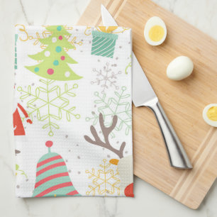 Linge De Cuisine Cuisine père Noël, Reindeer, Bell et Arbre de Noël