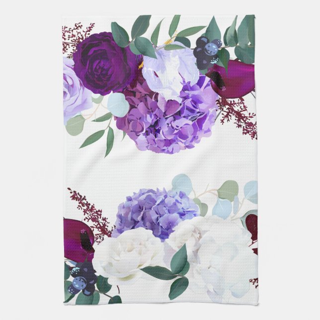 Linge De Cuisine Cuisine personnalisée Lavande Hibiscus sur (Vertical)