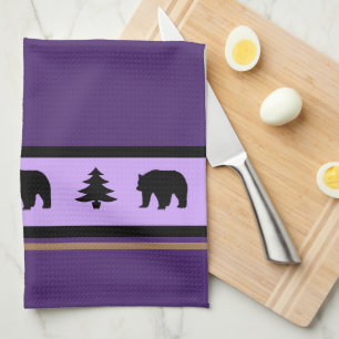 Linge De Cuisine Cuisine Serviette-Yellowstone Lodge 3 Ours et arbr