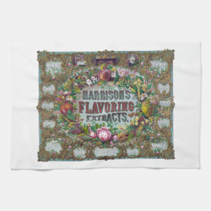 Linge De Cuisine Cuisine vintage à base de fruits à fleurs victorie