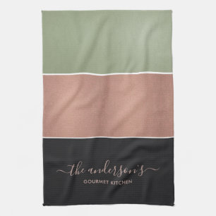 LINGE DE CUISINE CUIVRE ROSE BLANCHE ROSE VERTE NOIRE BLANCHE