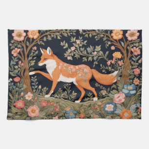 Linge De Cuisine Curieux Fox Faux Broderie Élégant Floral