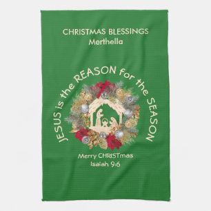 Linge De Cuisine Custom Christmas JESUS EST LA RAISON Kitchen Towne