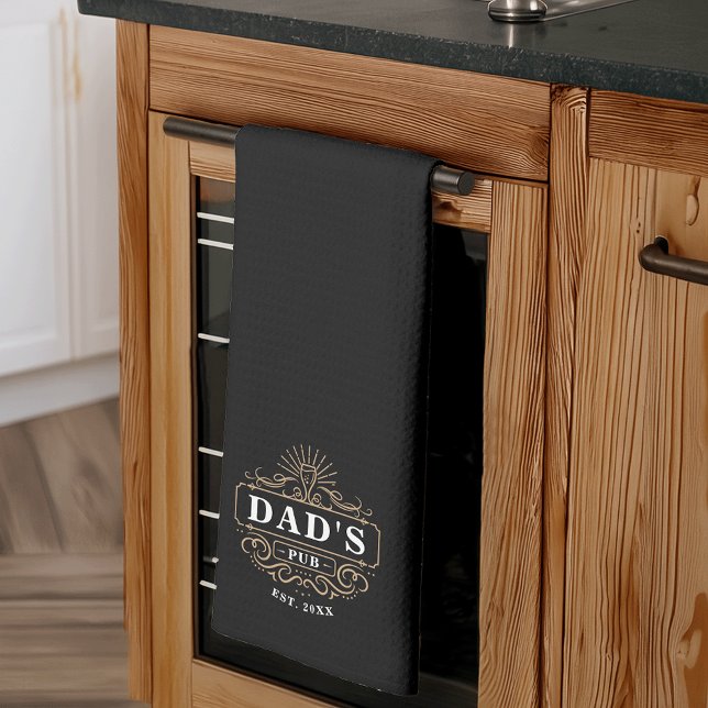 Linge De Cuisine Custom Dad's Pub Année de création (Créateur téléchargé)
