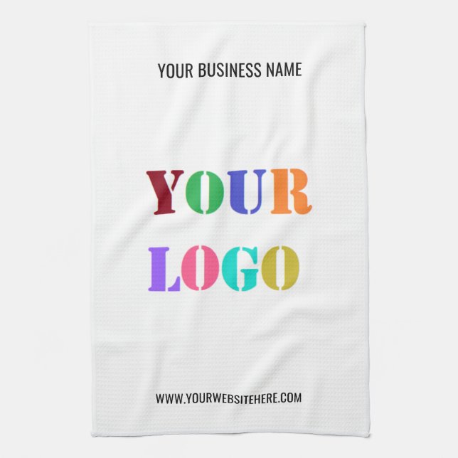 Linge De Cuisine Custom Logo Text Business Kitchen Towel Template (Vertical)