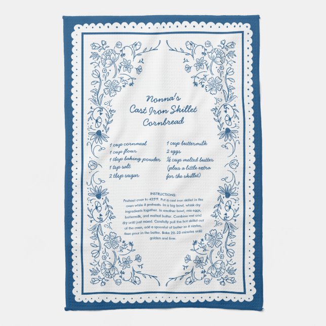 Linge De Cuisine Custom Nonna’s Recipe Keepsake Tea Towel (Vertical)
