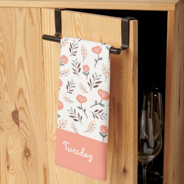 Linge De Cuisine Custom Weekday Towel – Red Poppies (Pliage en tiers)