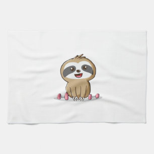 Linge De Cuisine Cute Chibi Sloth Exercice � Funny Kawaii Gym Anima
