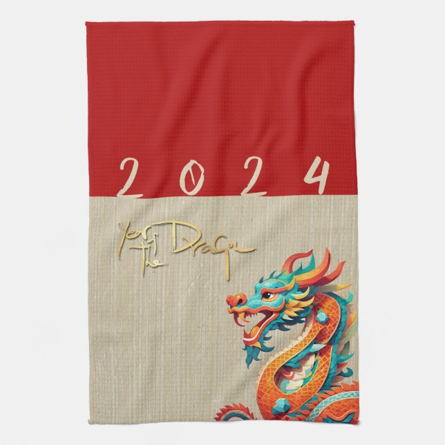 Linge De Cuisine Cute Chinois Nouvel An Dragon Zodiac KT (Vertical)