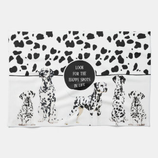Linge De Cuisine Cute Dalmatiens Noir & Blanc Zones Joyeuses